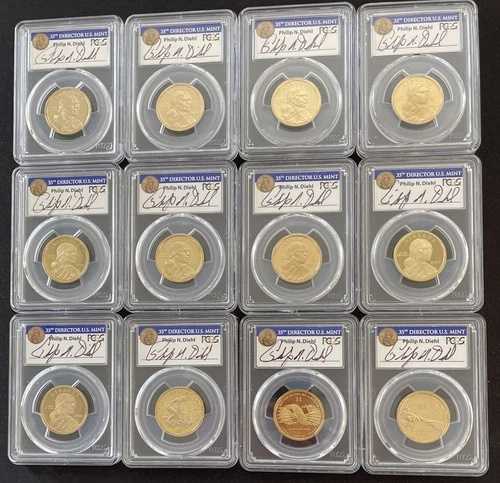 12枚のサカガウィア プルーフコインセット PCGS PF 69 2000 - 2011 フィリップ・ディール ENN サイン入り