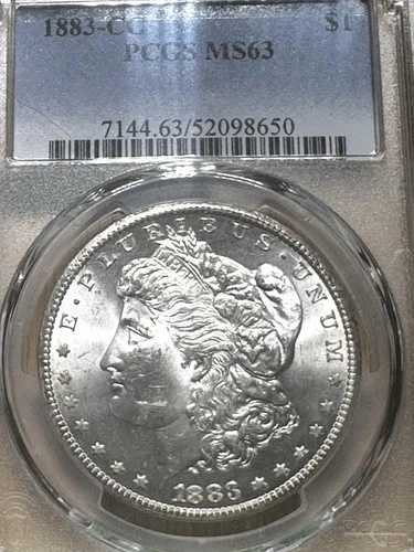 1883年-CC モルガン銀貨 PCGS グレード MS63