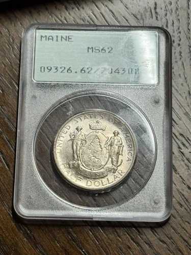 1920年メイン州記念ハーフドルコイン PCGS MS62 OGH ラトラー 素晴らしいコイン (3415)