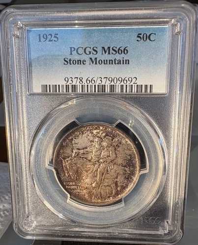 1925 年製、ストーン マウンテン、PCGS MS66、オリジナル トーニング、洗浄や浸漬は行われていません。