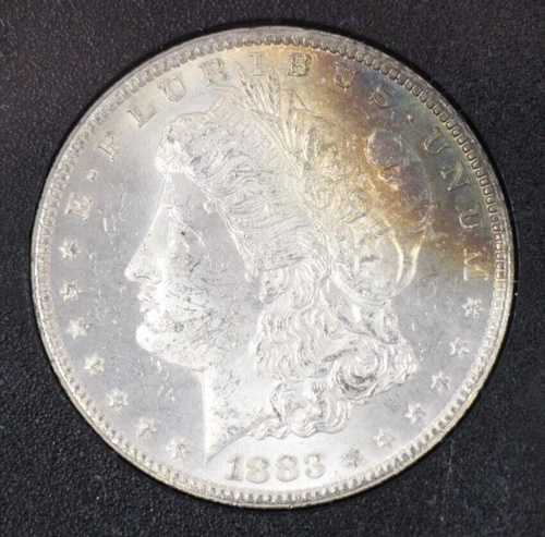 1883-CC カーソンシティ GSA モルガン銀貨(箱・鑑定書付き、色調不明)