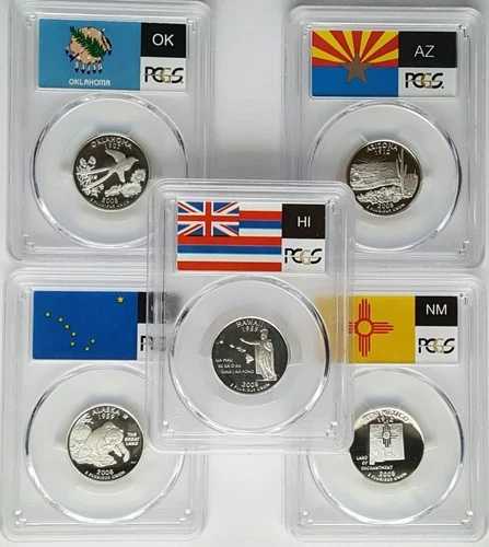 2008-S シルバープルーフ ステートクォーターセット（5枚） PCGS PR70 DCAM-ステートフラッグ