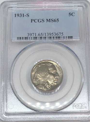 1931-S MS65 バッファローニッケル PCGS ミントステート 65