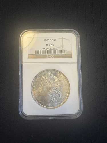 1880年 S モルガン銀貨 NGC MS65