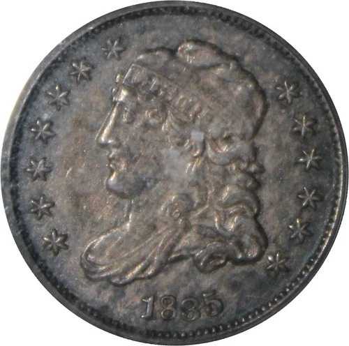 1835年 AU50 キャップドバスト ハーフダイム、スモールデイト、スモール 5セント、PCGS 13831823
