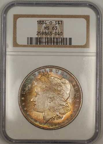 1884-O モルガン シルバー ダラー 1ドル コイン NGC MS-63 美しい色調 (11b)