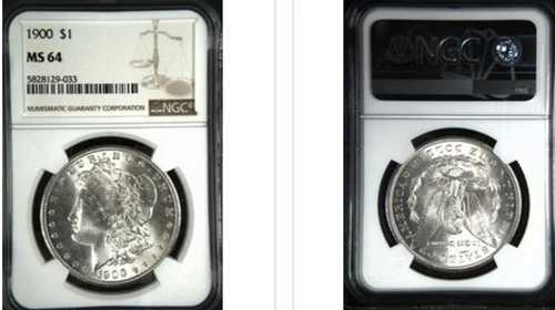 1900年 モルガン US$1 NGC MS 64 フィラデルフィア造幣局 90% 銀