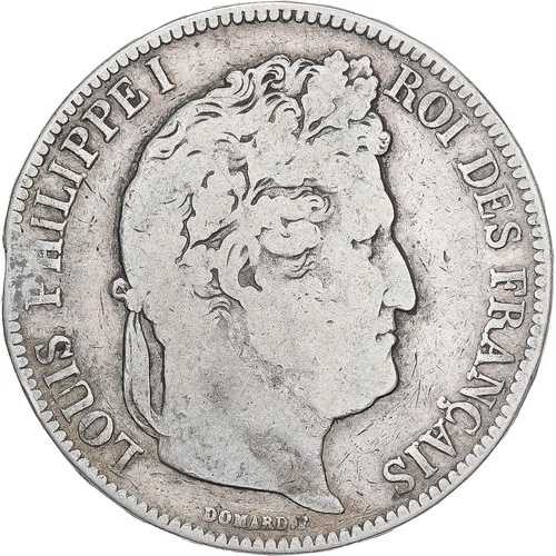 [#1213834] フランス、5 フラン、ルイ フィリップ、1841 年、ボルドー、シルバー、VF