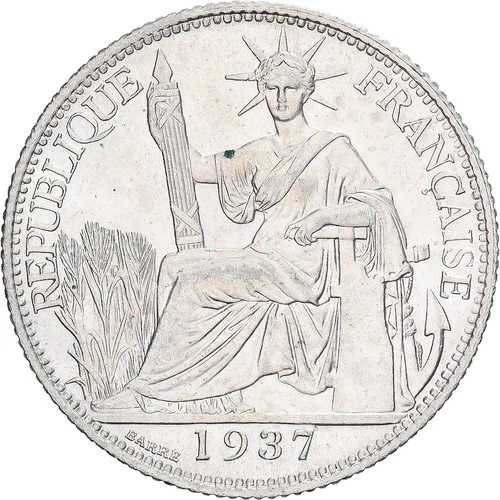 [#138581] フランス領インドシナ、20 センティエーム、1937 年、パリ、シルバー、MS、KM:17.2