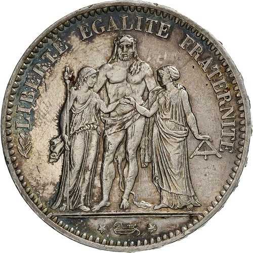 [#1115025] フランス、5フラン、エルキュール、1875年、パリ、銀貨、AU、ガドゥリー:745、a
