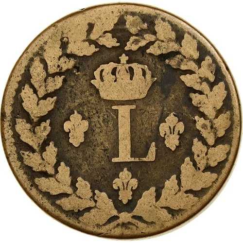 [#137592] フランス、ルイ 18 世、1 デシム、1815 年、ストラスブール、ブロンズ、VF