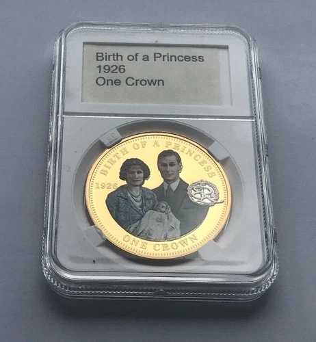 2014 プルーフ TDC 1926年 エリザベス2世誕生 24カラット 金メッキ クラウンコイン 箱入り