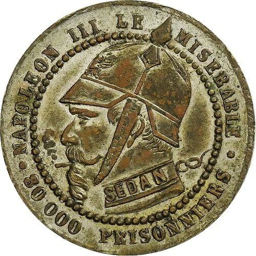 [#1158551] フランス、モネの風刺画、ナポレオン 3 世、1870 年、銀メッキ真鍮、バタイユ