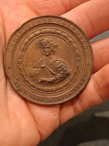 1892年コロンビア万国博覧会 大型ブロンズメダル カップルスポット 詳細不明 SKU# 27519