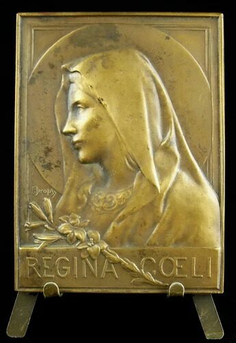 聖母マリアへの祈りのメダル「レジーナ・チェーリ」、リュシエンヌ・ムーロン宛、1928年