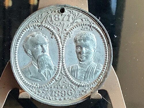 1896 J.G.Lemen シルバー結婚記念アイオワメダル付き 38mm。