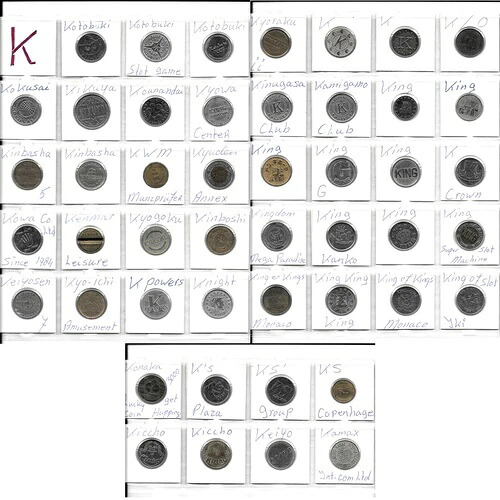 ホルダーにKの文字で始まる47個のワールドトークンの希少なコレクション。1H.2|WORLD RESOURCE【QUEEN店】