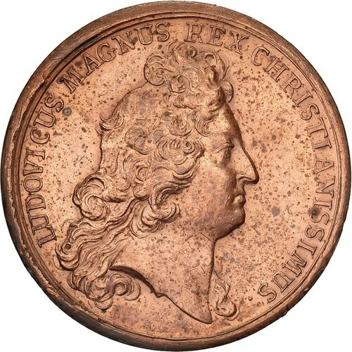[#398900] フランス、メダル、ルイ 14 世、トレヴ ド ヴァン アンス、1684 年、銅、モージェ、レ