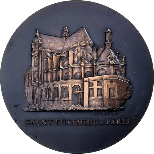 [#399570] フランス、メダル、サンテュスタシュ教会、パリ、1??978年、銅メダル、ブルー、M