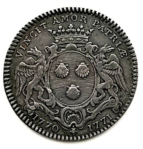JET 118. 銀貨トークン。フィリップ・ヴァンサン・ロジェ - ナント市長（1770-1771年）