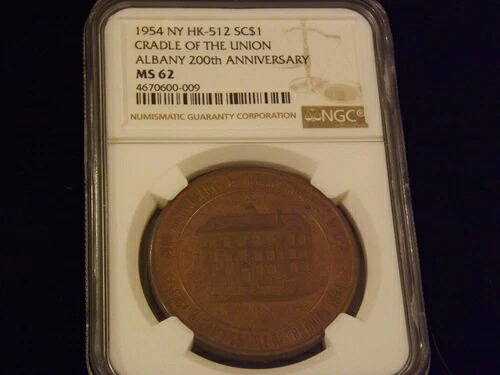1954年 連合のゆりかご いわゆるドル NGC MS 62