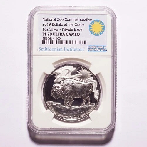 2019年 バッファロー・アット・ザ・キャッスル 1オンス シルバー NGC PF70 ウルトラカメオ