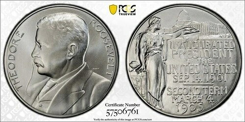 2025年セオドア・ルーズベルト大統領銀メダル、PCGS MS69