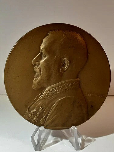 1910年ベルギー博覧会ブリュッセル、アルマン・ユベールへの賛辞、G・デヴリース作、VGコンディション