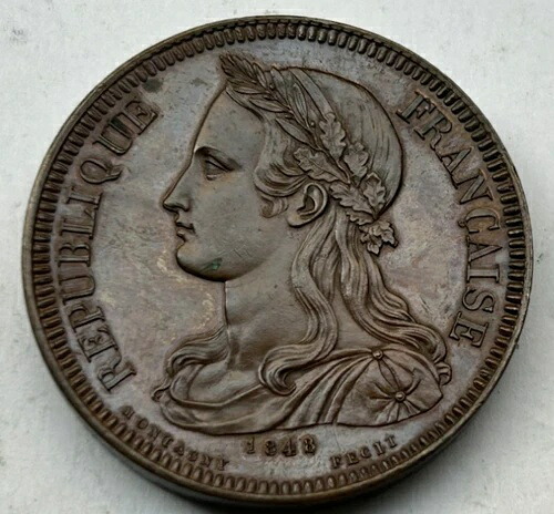 フランス革命 ルニオン・フェ・ラ・フォース 銅メダル 1848 - 37.5mm