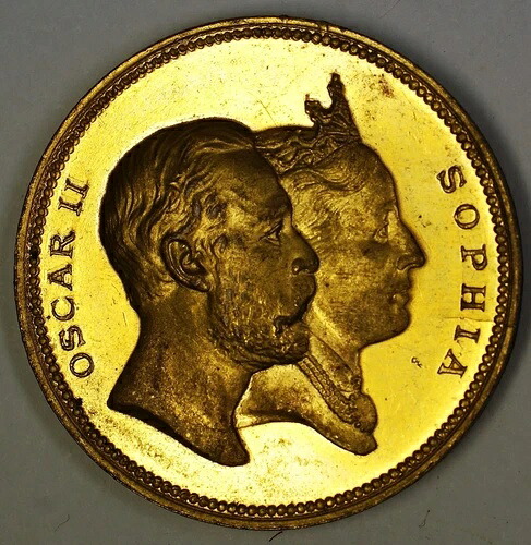 1872-1897 スウェーデン国王オスカル2世とソフィア王妃25周年記念メダル 43,615円