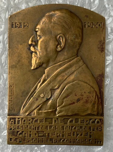 章 フェルバンク ジオ オマージュ マルセル デ クレルク プラーク メダル 7.6 x 5.2 cm (1912-1930)