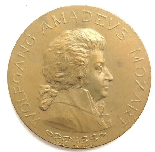 [R3922] メダル 1956年、200年。ヴォルフガング・アマデウス・モーツァルト誕生日、タウテンハイン署名