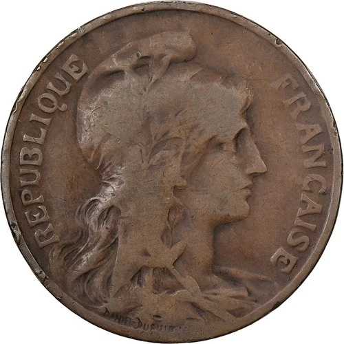 [#1507869] フランス、10 サンタイム、ダニエル・デュピュイ、1905 年、パリ、ブロンズ、VF、ガドゥリー: