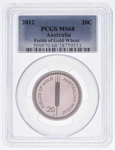 2012年 20セント 20セント フィールズ・オブ・ゴールド ウィート オーストラリア PCGS MS68 FDC GEM UNC #3637