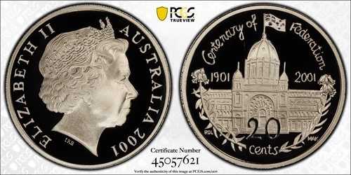 2001年 プルーフ 20セント 20セント ビクトリア オーストラリア PCGS PR69DCAM FDC UNC #2822