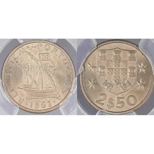 ポルトガル 1963 2-1/2 エスクード MS64 PCGS GEM UNC #630
