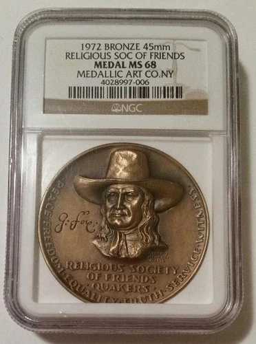 1972年 メダリックアート ブロンズメダル 宗教友の会 MS68 NGC