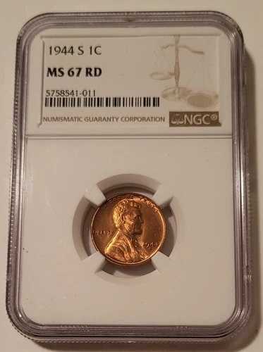 1944年 S リンカーン ウィート セント MS67 レッド NGC