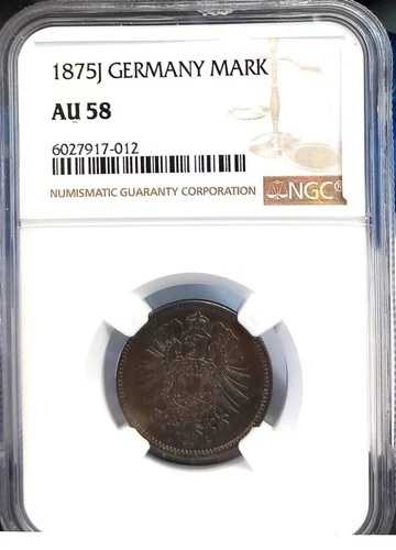 ドイツ 1875J マーク NGC AU 58