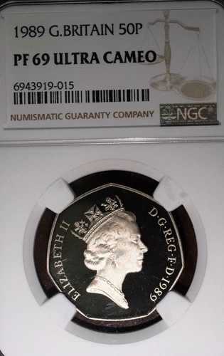 1989 NGC PF69 ウルトラカメオ 50P フィフティペンス