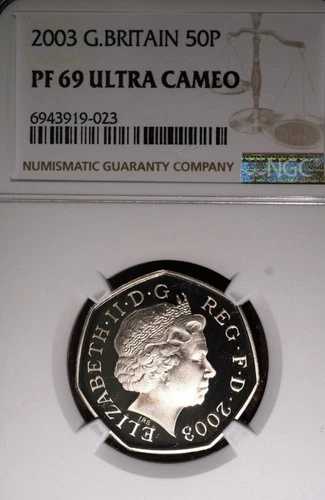 2003 NGC PF 69 ウルトラカメオ QEII 50P フィフティペンス