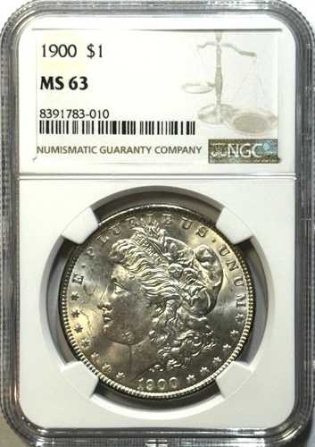 1900年 モルガン銀貨 1ドル ? NGC MS63 ? ジェムミントステート、フィラデルフィアストライク??