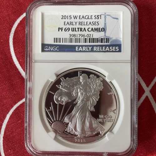 2015-W シルバーイーグル プルーフ アーリーリリース NGC PF69UCAM 1オンス .999ファイン 3981796-021