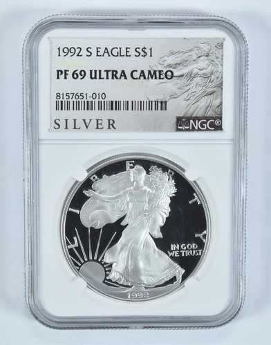1992-S アメリカン シルバー イーグル PF69 UCAM NGC シルバー ラベル