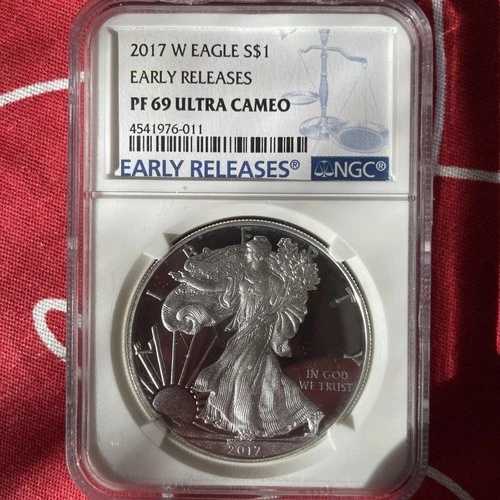 2017-W NGC PF69 UCAM シルバーイーグル .999 純銀 $1 早期リリース 4541976-011