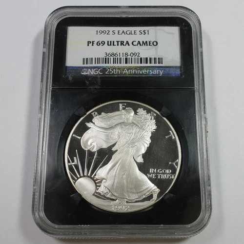 1992 S NGC PF69 UCAM - 1オンス シルバー アメリカンイーグル 1ドル 米国コイン #58341A