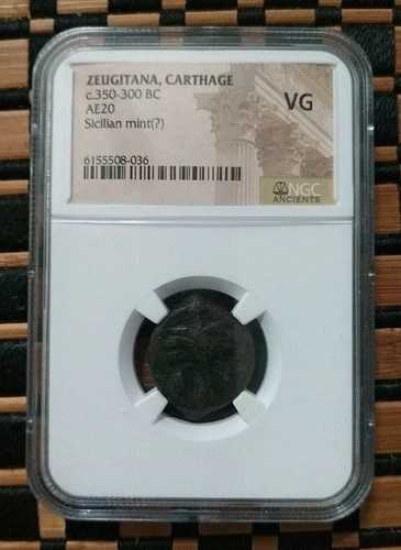 ゼウギタナ カルタゴ AE20 古代ギリシャコイン 紀元前350-300年頃 NGC VG 45,045円