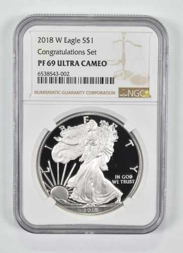 PF69 2018-W アメリカンシルバーイーグル コングラチュレーションセット NGC ブラウンラベル
