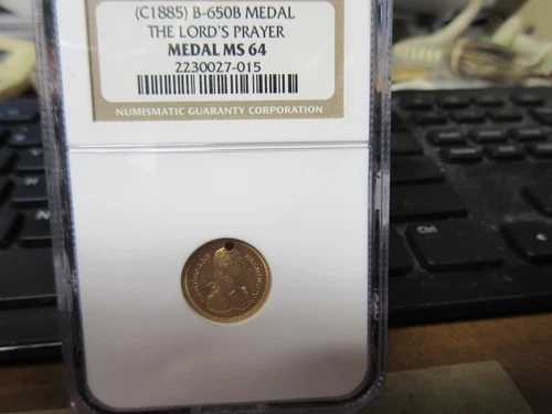c1885 B-650B 主の祈りのメダル / ジョージ・ソーリー NGC MS 64 45,045円