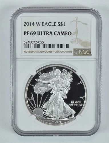 2014-W アメリカン シルバー イーグル PF69 UCAM NGC ブラウンラベル